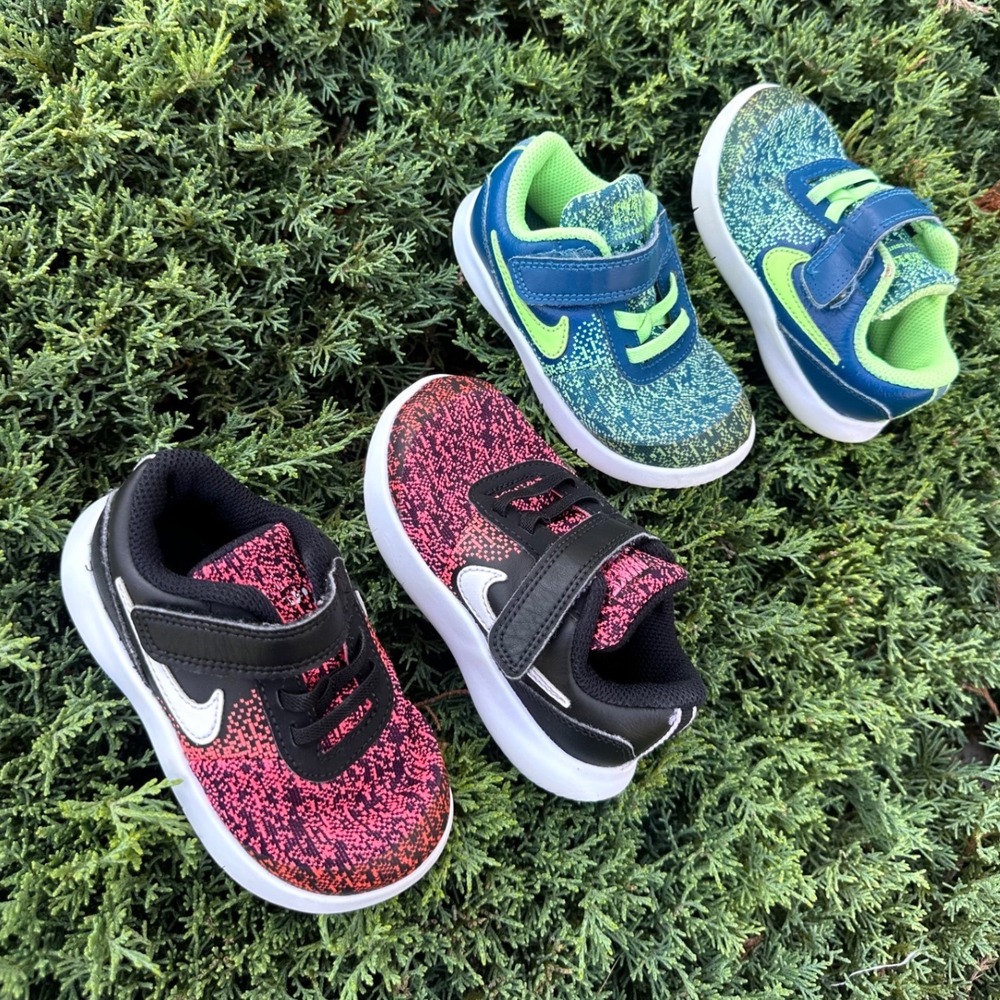Nike Flex Contact TD Toddler Girl Shoes 2 Pairs Pink Black Blue Green Size 7